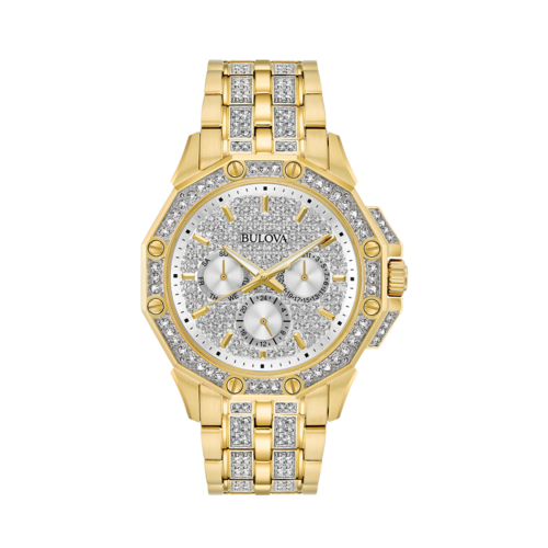Bulova Men's Octava Crystal Stainless Steel Watch