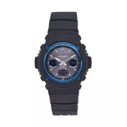 Men's Tough Solar Analog/Digital Black Resin Watch, Black Dial