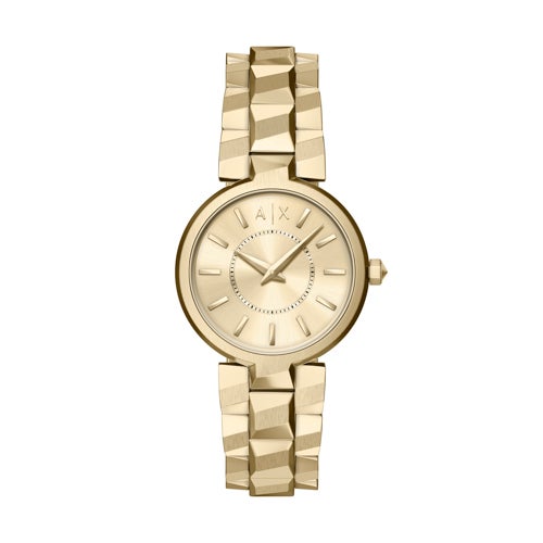 Ladies Audora Gold-Tone Stainless Steel Watch Gold Dial