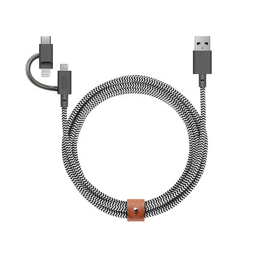 Belt Cable Universal 6.5ft 3-in-1 Charging Cable Zebra
