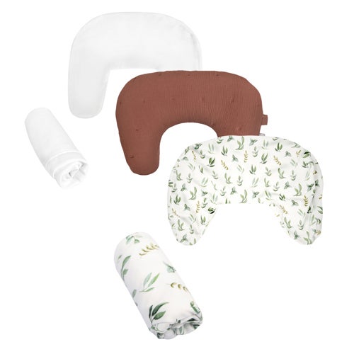 Boppy Luxury Nursing Pillow Bundle, Chestnut Muslin