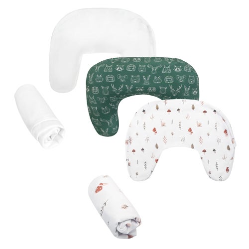 Boppy New Nursing Pillow Bundle w/ Cotton Cover, Forest