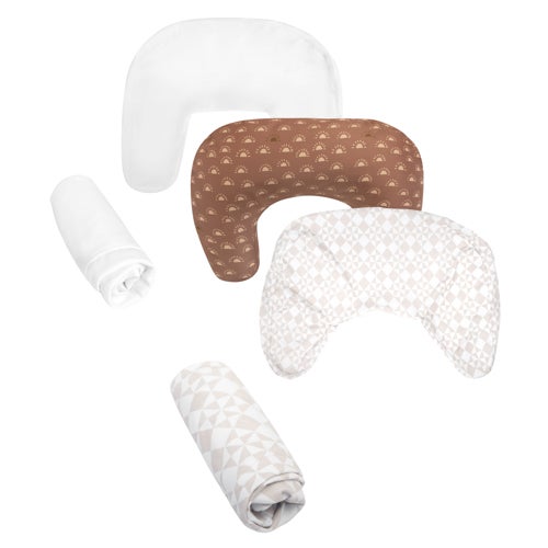 Boppy New Nursing Pillow Bundle w/ Cotton Cover, Nature