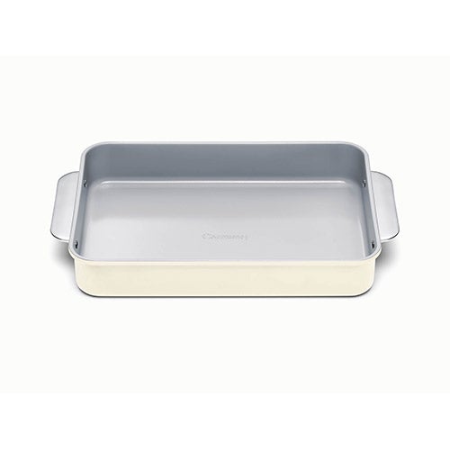 Nonstick Ceramic Rectangle Pan w/ Handles Cream