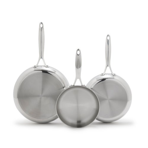 Valencia Pro Stainless Steel Uncoated 3pc Frypan Set
