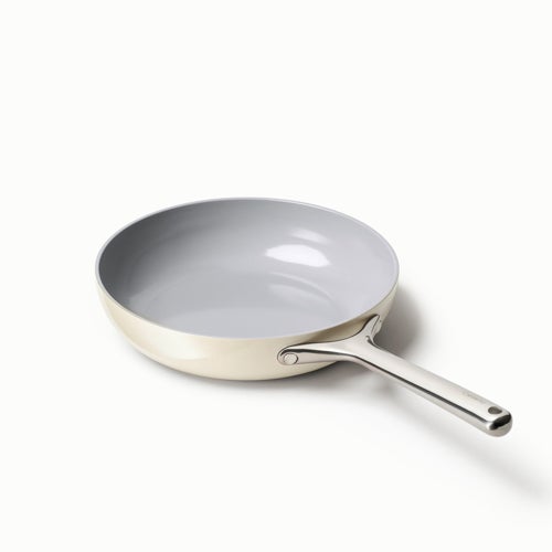 12" Nonstick Ceramic Fry Pan, Cream