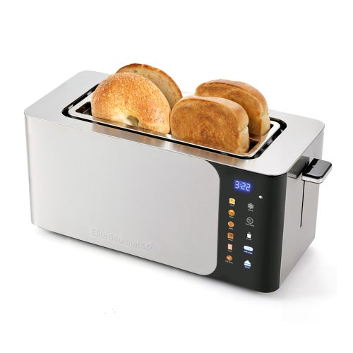 4 Slice Long Slot Toaster w/ SmartToast Digital Touch Screen Black & SS