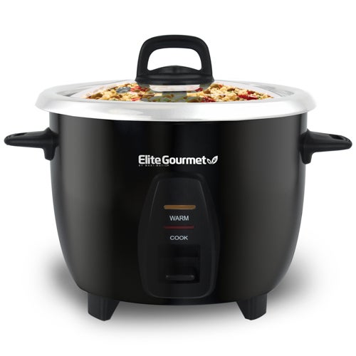 10 Cup Rice Cooker w/ Stainless Steel Cooking Pot Black