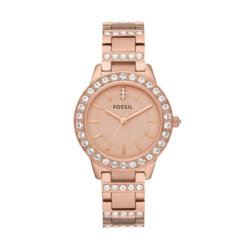 Ladies' Jesse Rose Gold-Tone Stanless Steel Crystal Watch, Rose Dial