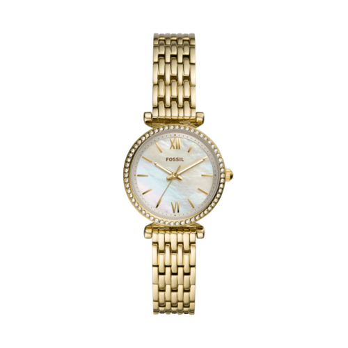 Fossil Women's Carlie Mini Three-Hand Gold-Tone Stainless Steel Watch