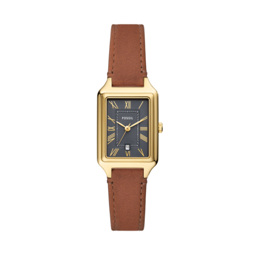 Fossil Women's Raquel Three-Hand Date Medium Brown Leather Watch