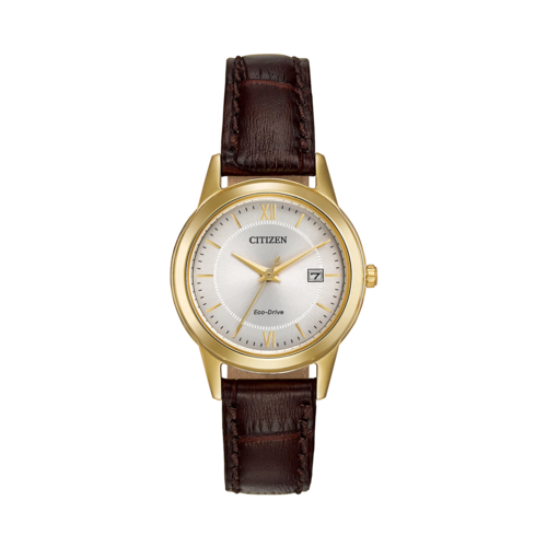Citizen Women's Corso Brown Leather Strap Watch