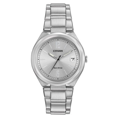 Ladies' Chandler Eco-Drive Silver Stainless Steel Watch, Silver Dial