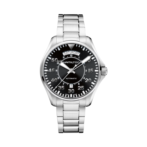 Hamilton Khaki Aviation Pilot Day Date Auto Stainless Steel Watch