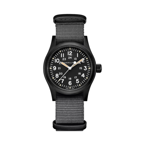 Hamilton Khaki Field Mechanical Black Textile Strap Watch