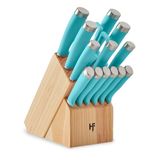 15pc Epicure True Aqua Knife Block Set