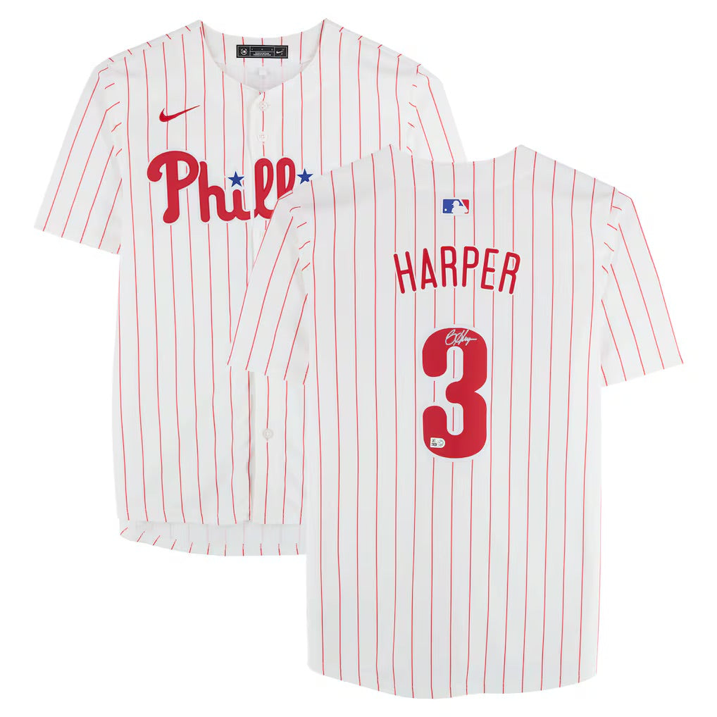 Bryce Harper - White Pinstripes - Autographed Jersey
