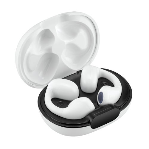 Truly Wireless Open Ear Clip Earbuds w/ Charging Case White