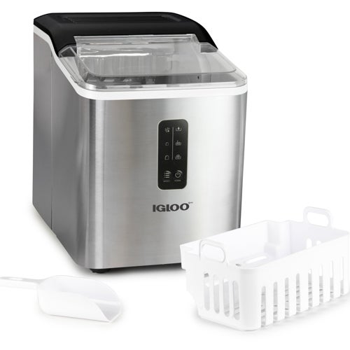 26lb Automatic Self-Cleaning Ice Maker Stainless Steel