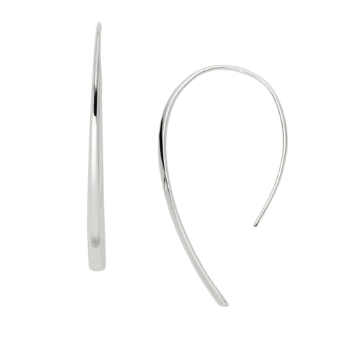 Fossil Ellis Iconic Stainless Steel Bevel Hoop Earrings