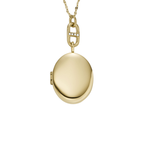 Fossil Heritage Gold-Tone Stainless Steel Chain Necklace