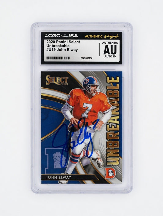 John Elway - 2020 Panini Select Unbreakable Auto 10