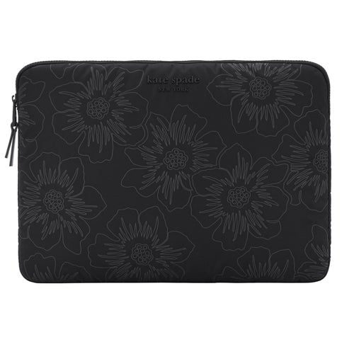 14" Kate Spade Laptop Puffer Sleeve Reverse Hollyhock Black