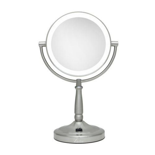Zadro Cordless Dual-Sided LED Lighted Round Vanity Mirror 10X/1X