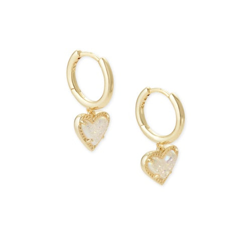 KENDRA SCOTT ARI HEART HUGGIE EARRINGS