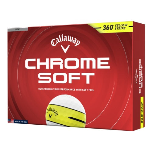 CALLAWAY CHROME SOFT 360 YELLOW STRIPE GOLF BALLS