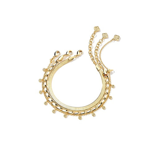 KENDRA SCOTT KASSIE SET OF 3 CHAIN BRACELETS