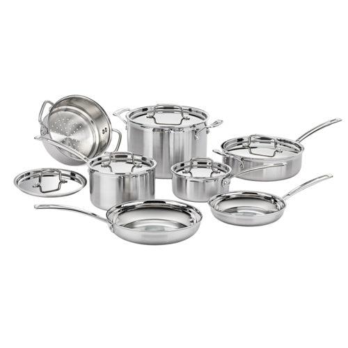 CUISINART MULTICLAD PRO TRIPLE PLY STAINLESS COOKWARE 12-PIECE SET