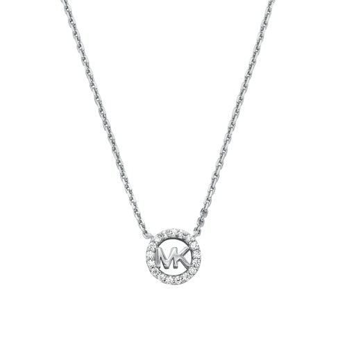 Premium Sterling Silver MK Logo Pendant Necklace Silver