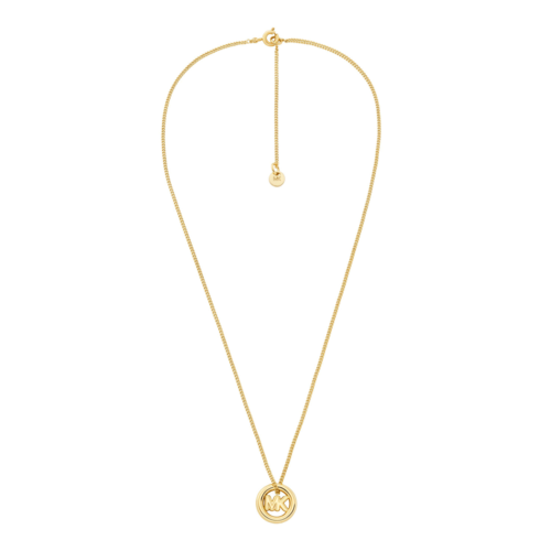 Michael Kors Logo Charm Necklace in Gold
