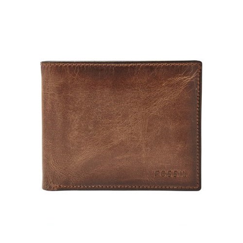 Derrick RFID Passcase Leather Wallet Brown