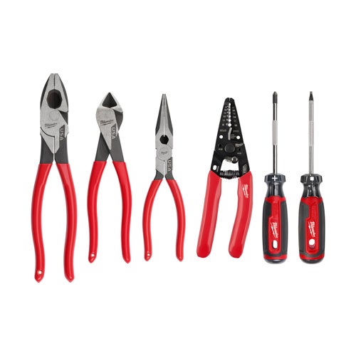 6pc Dipped Grip Cutting Pliers Wire Stripper & Screwdrivers Set (USA)