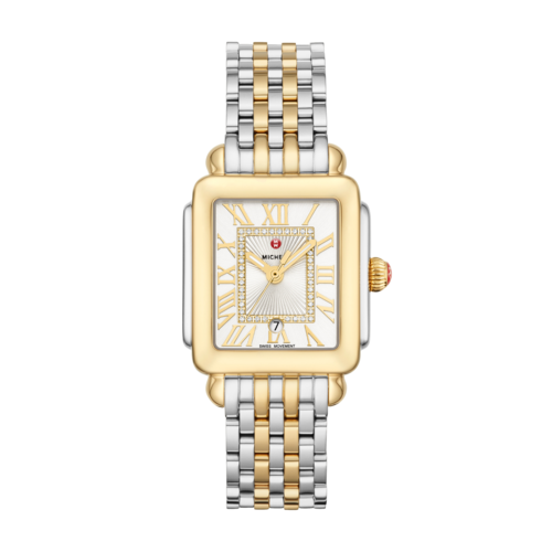 Michele Deco Madison Mid Two-Tone 18K Gold-Plated Diamond Dial Watch