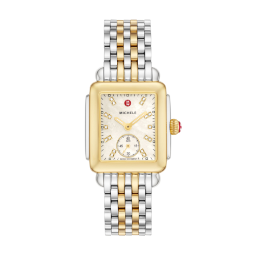 Michele Deco Mid Two-Tone 18K Gold-Plated Diamond Dial Watch