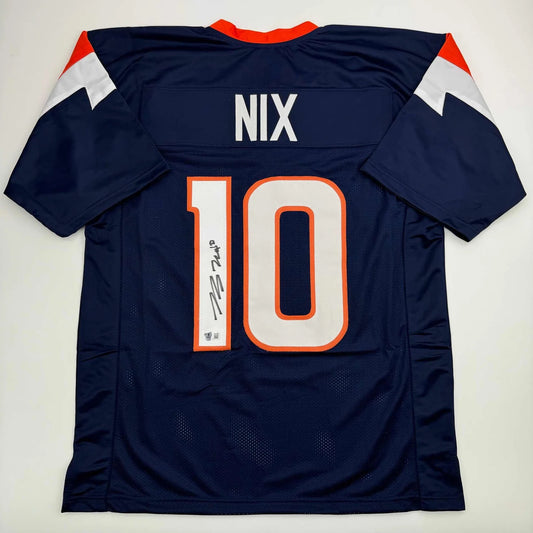 Bo Nix - Navy - Autographed Jersey