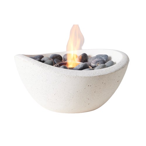 Wave Tabletop Fire Bowl White