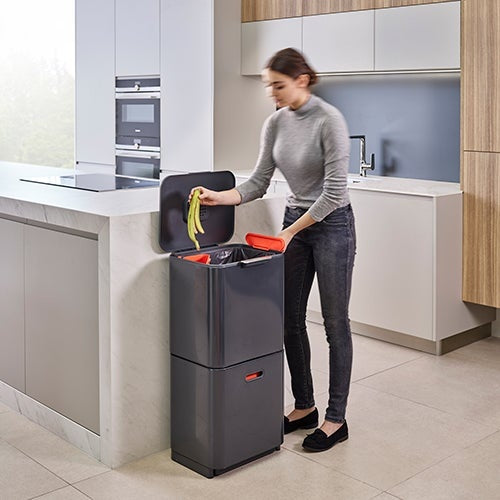 TITAN TOTEM 60L WASTE & RECYCLING UNIT GRAY