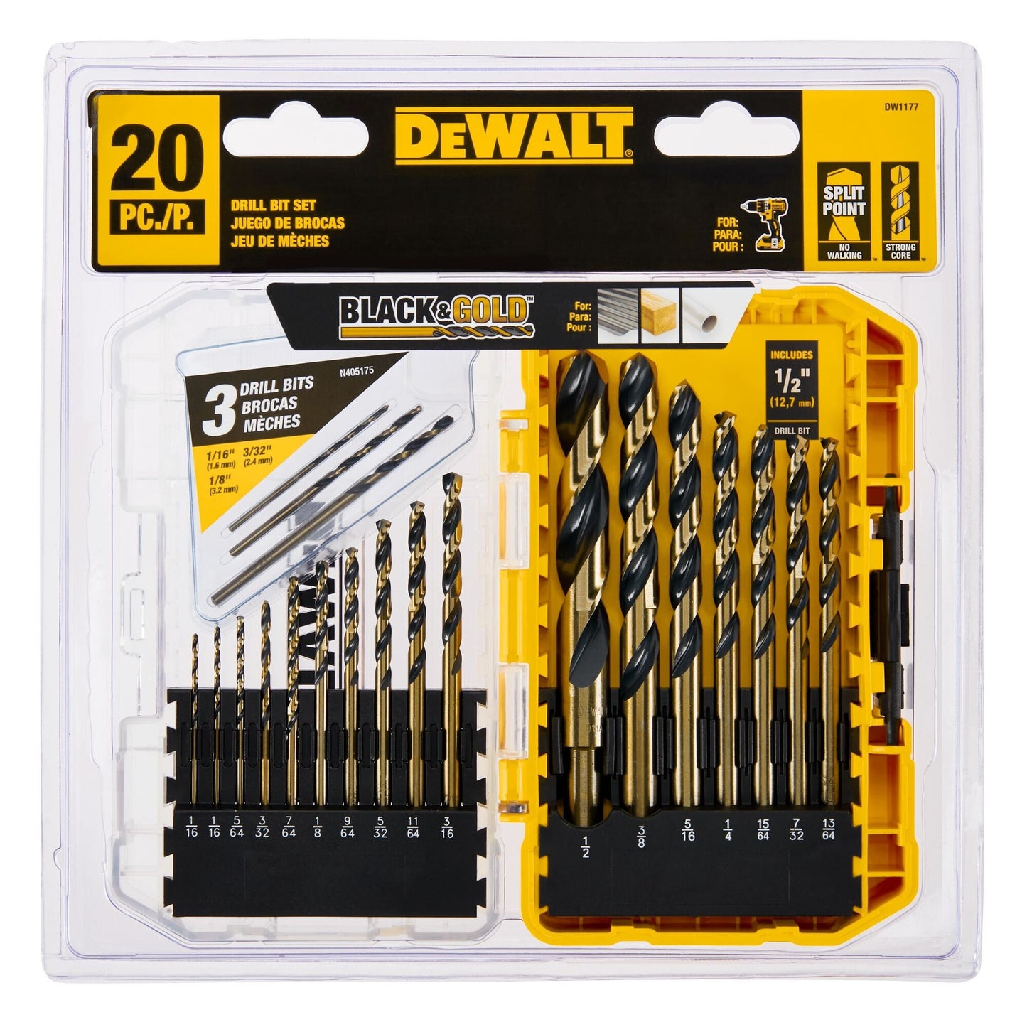 20PC BLACK & GOLD DRILL BIT SET