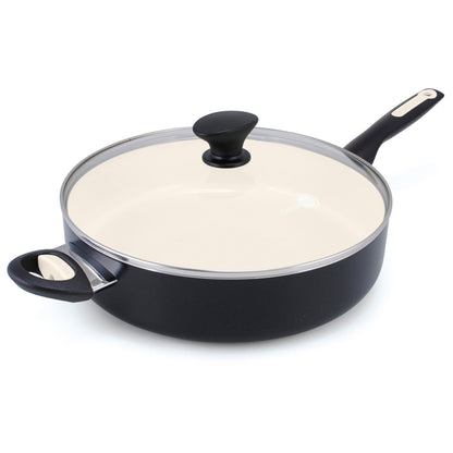 RIO 5QT CERAMIC NONSTICK COVERED SAUTE PAN BLACK