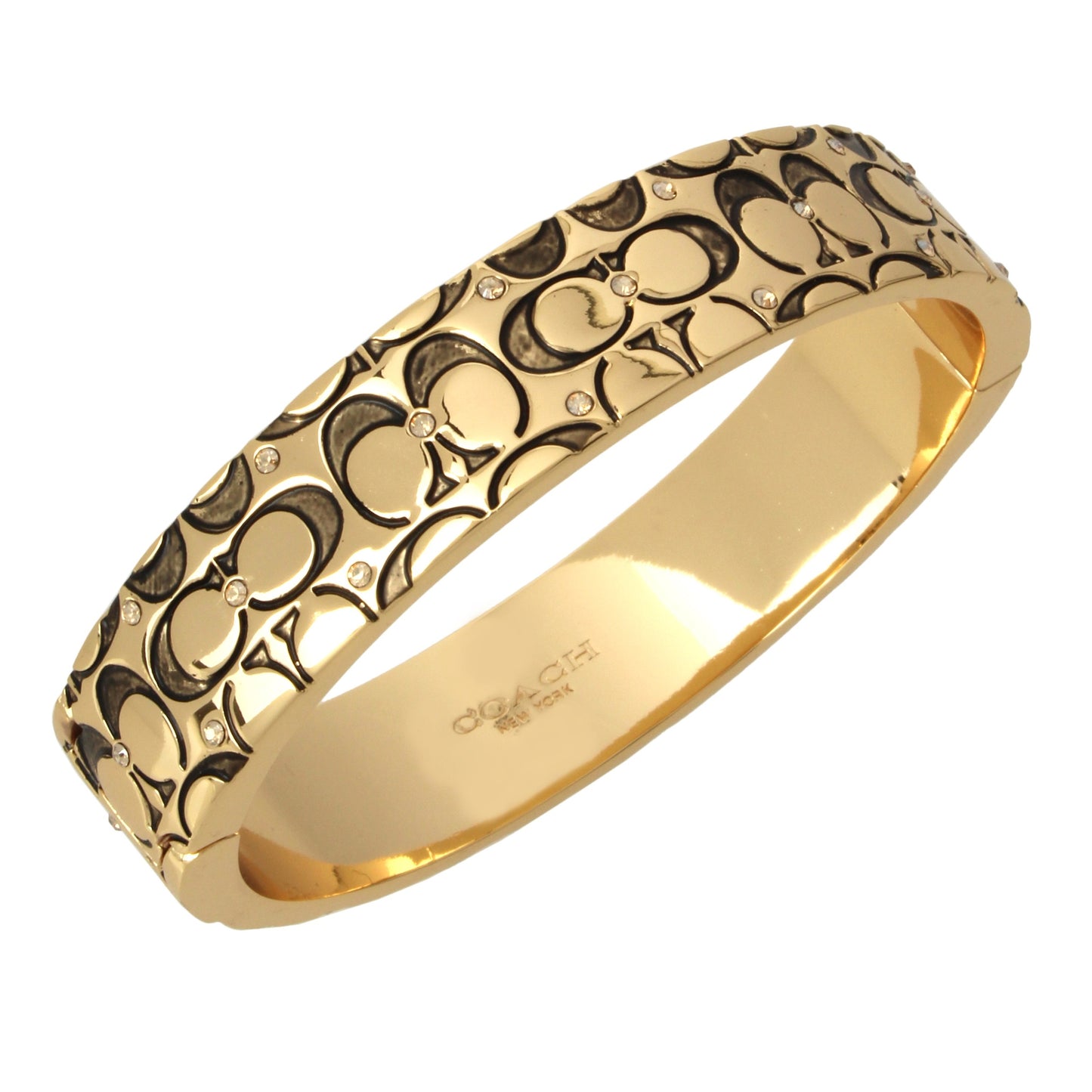 QUILTED C CRYSTALS BANGLE
