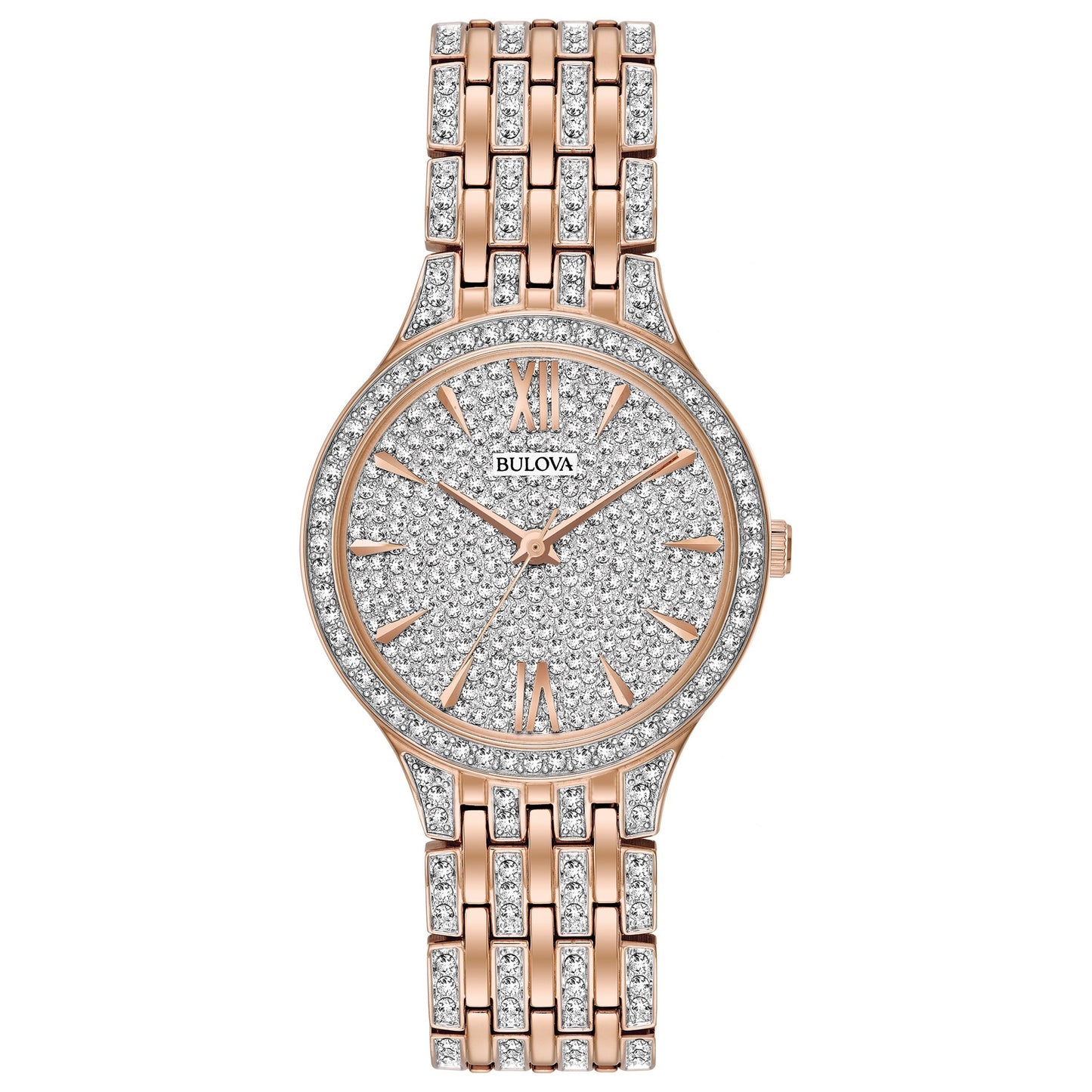 LADIES' PHANTOM CRYSTAL STAINLESS STEEL WATCH, CRYSTAL DIAL