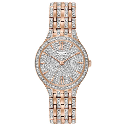 LADIES' PHANTOM CRYSTAL STAINLESS STEEL WATCH, CRYSTAL DIAL