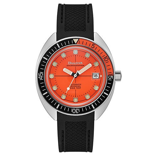 MENS DEVIL DIVER ORANGE & BLACK STRAP WATCH ORANGE DIAL