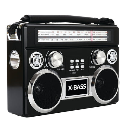 PORTABLE 3 BAND RADIO W/ BLUETOOTH & FLASHLIGHT