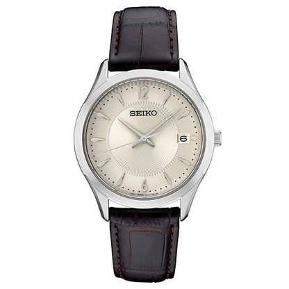 MENS ESSENTIALS LEATHER STRAP WATCH DIAL