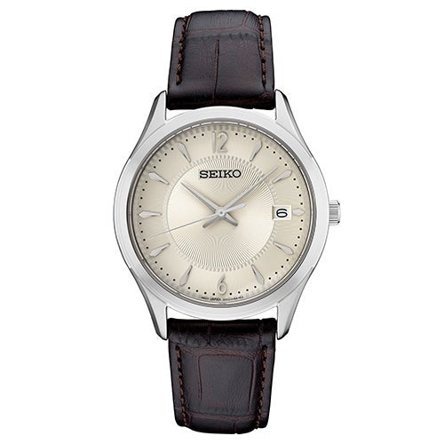 MENS ESSENTIALS LEATHER STRAP WATCH DIAL